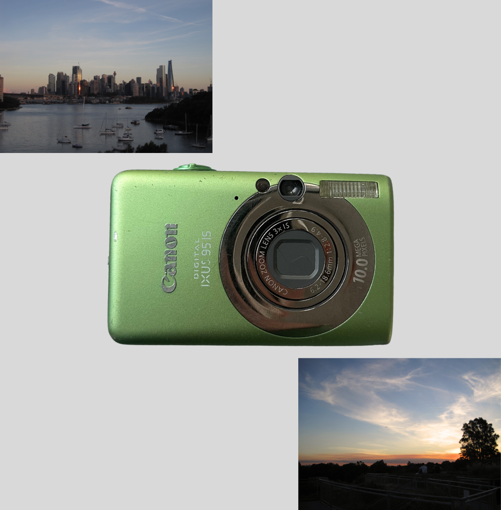 Green Canon IXUS 95 IS digital camera