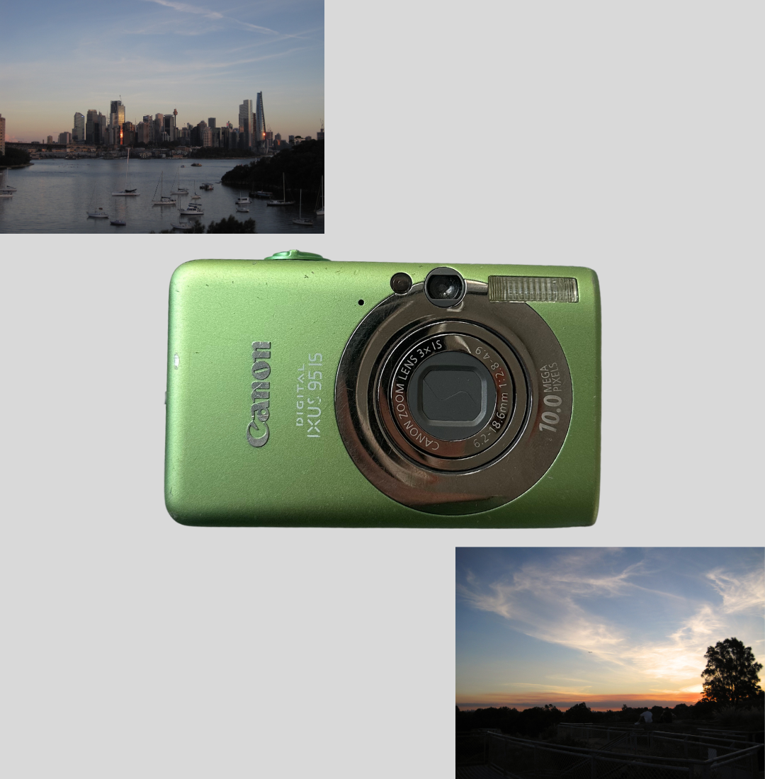Green Canon IXUS 95 IS digital camera