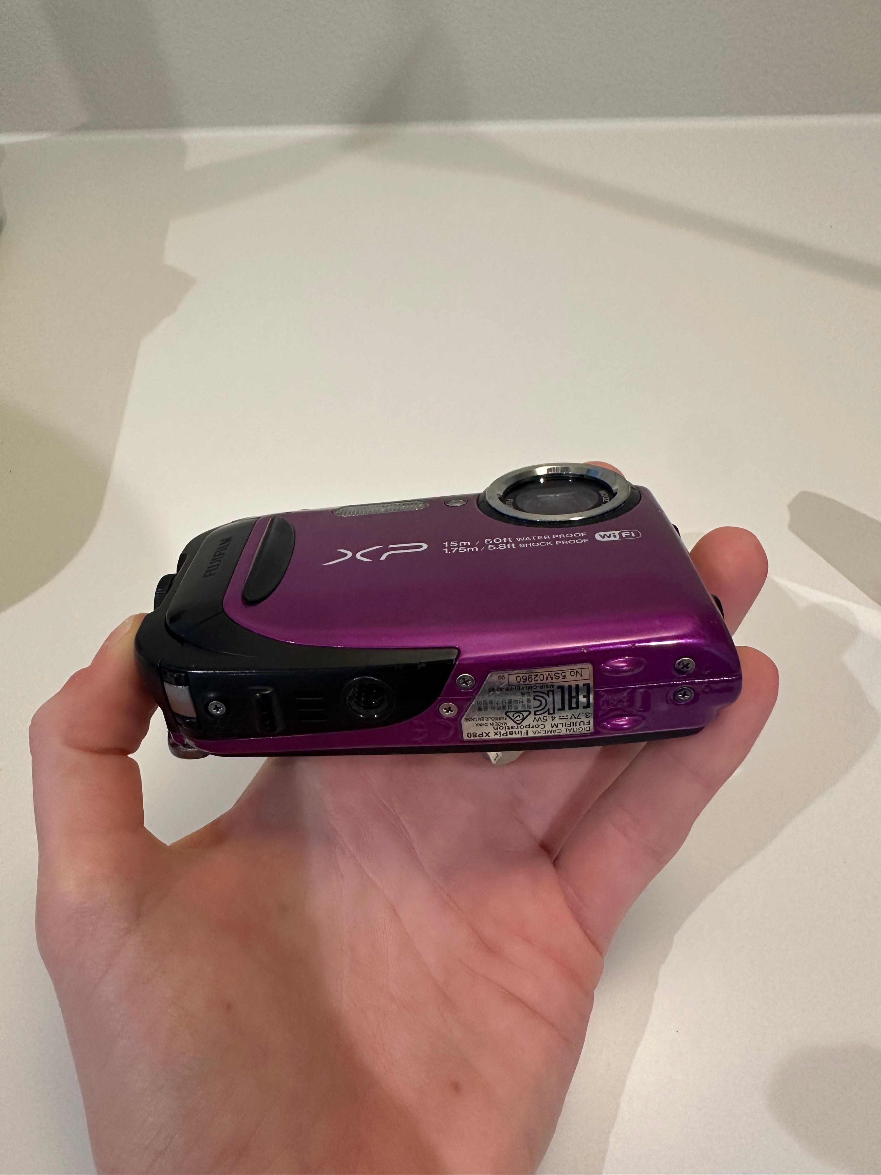 Purple Fujifilm XP80 digital camera