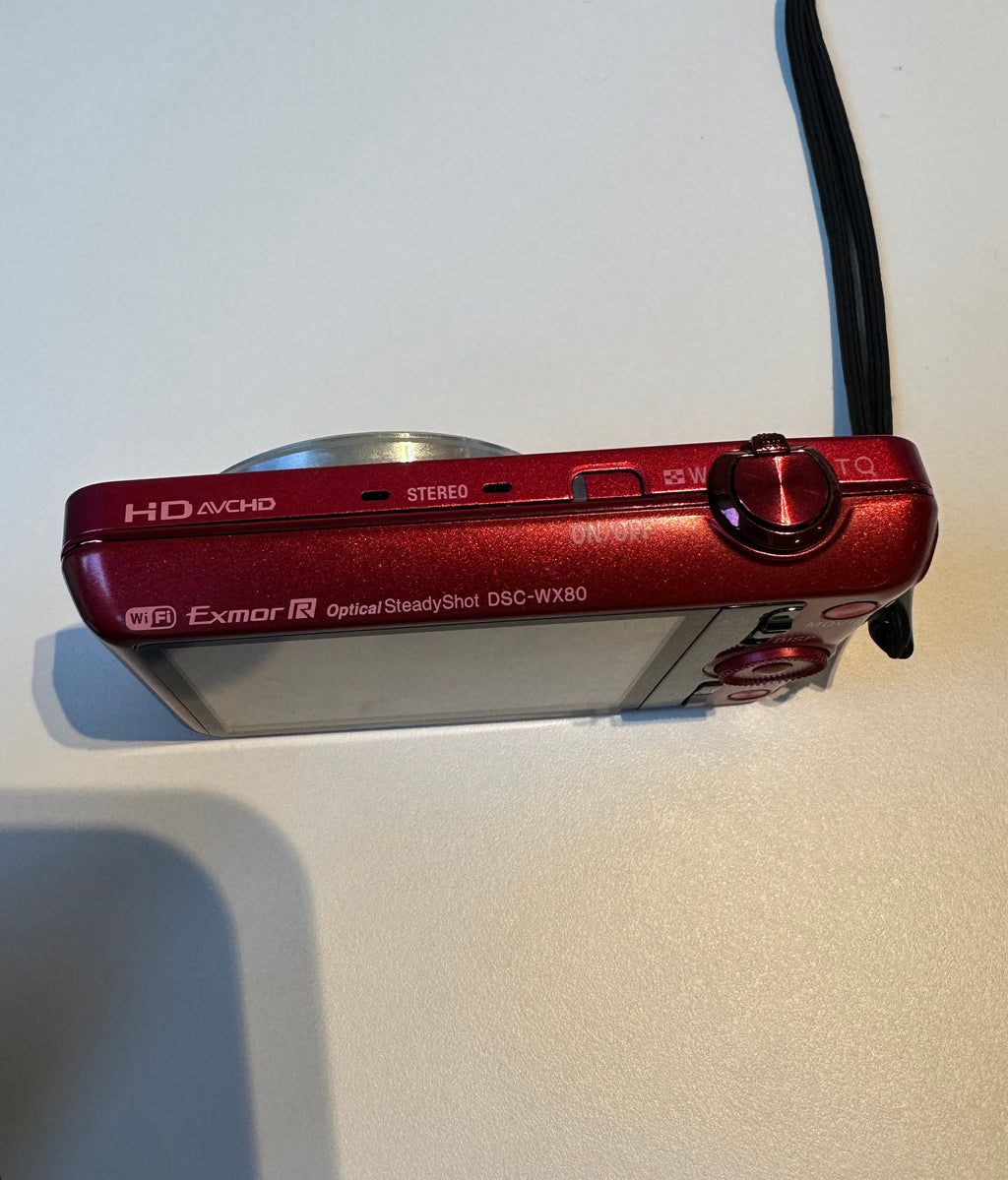 Red Sony Cyber-shot WX80 digital camera