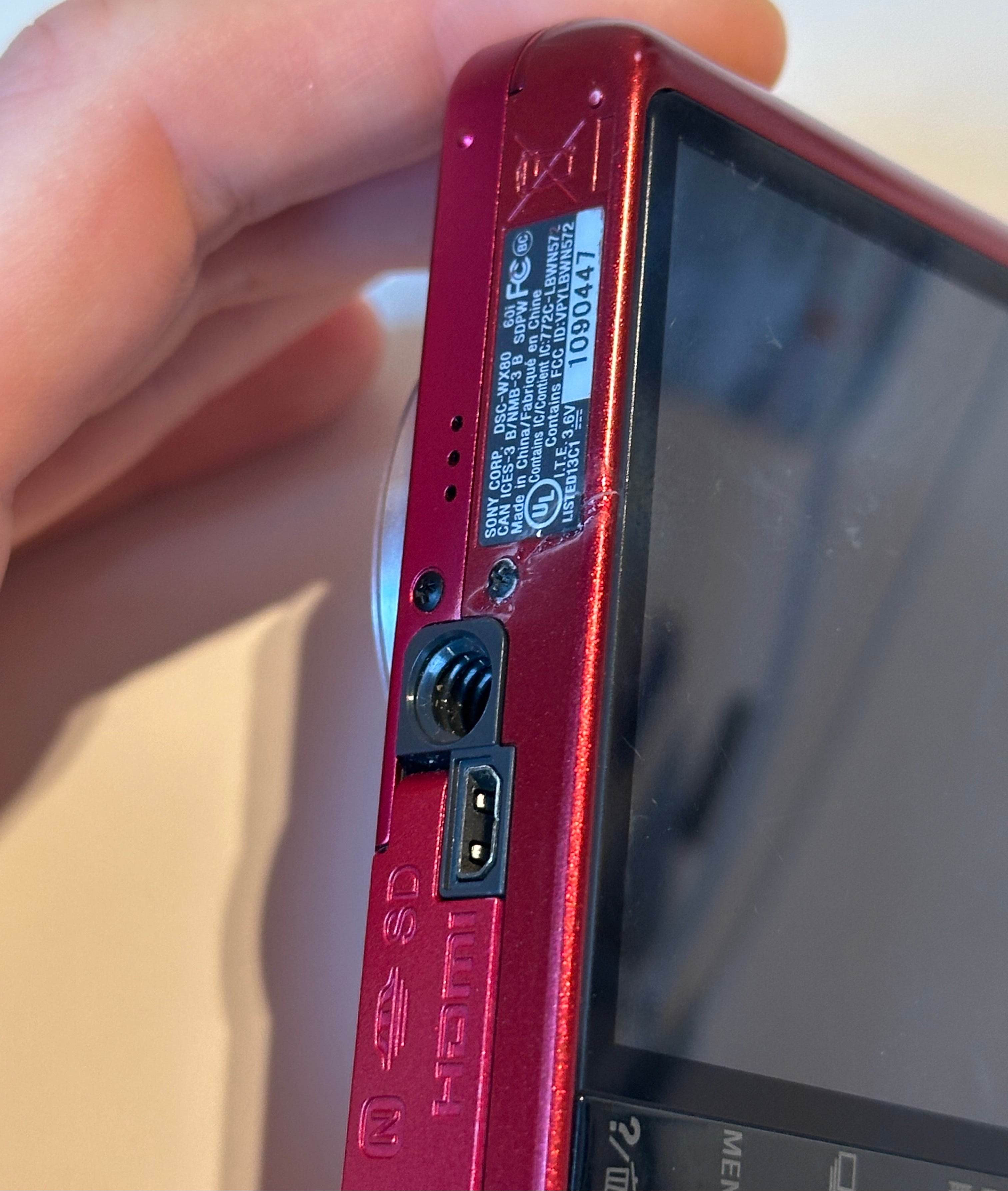 Red Sony Cyber-shot WX80 digital camera