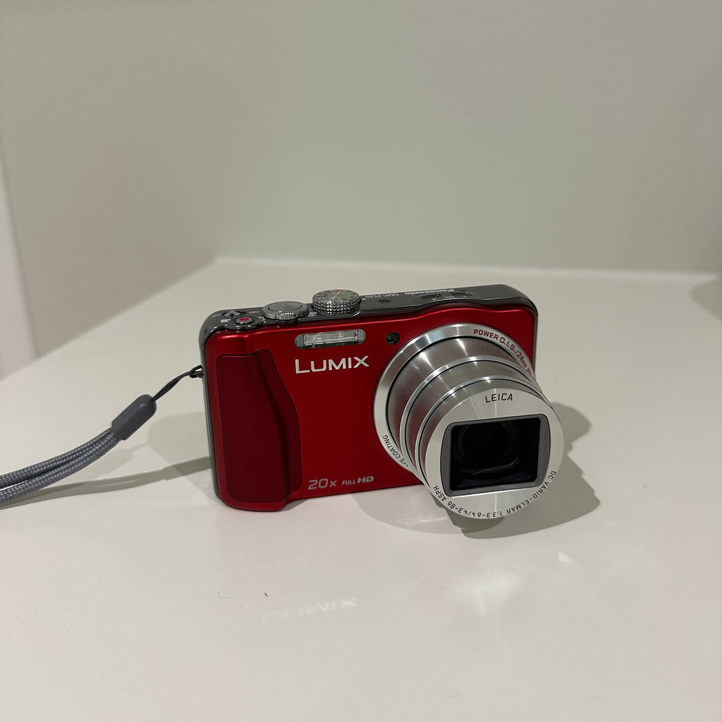 Red Lumix DMC-ZS20 digital camera