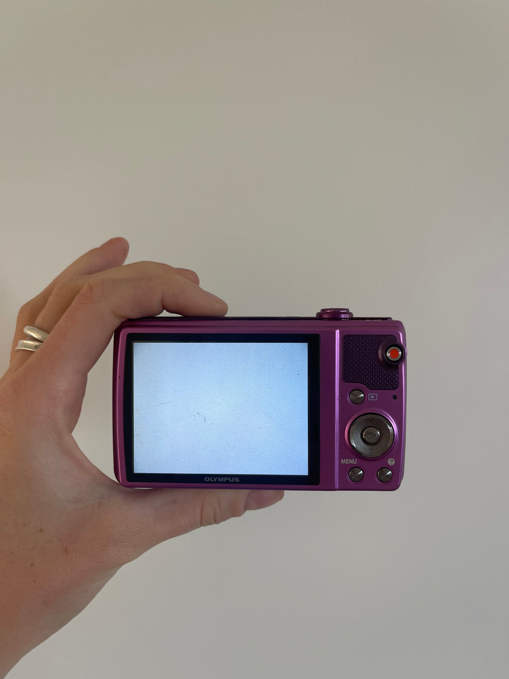 Purple Olympus VR-350 digital camera