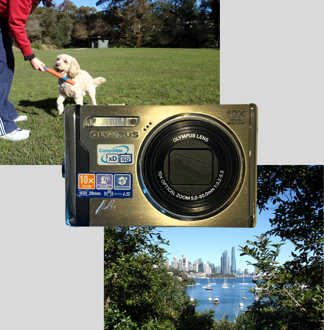 Gold Olympus MJU 9000 digital camera