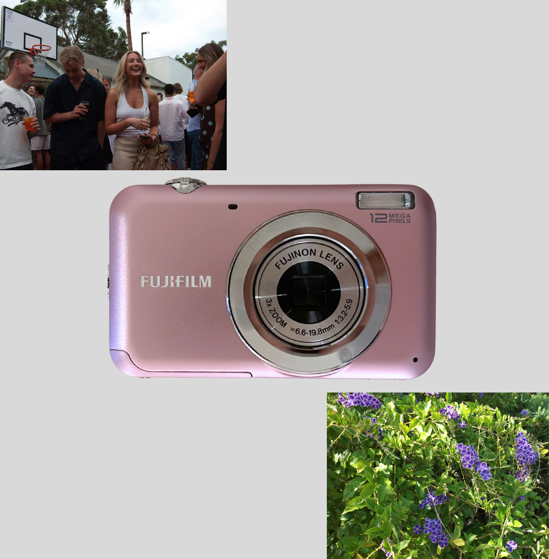Baby pink Fujifilm JV100 digital camera