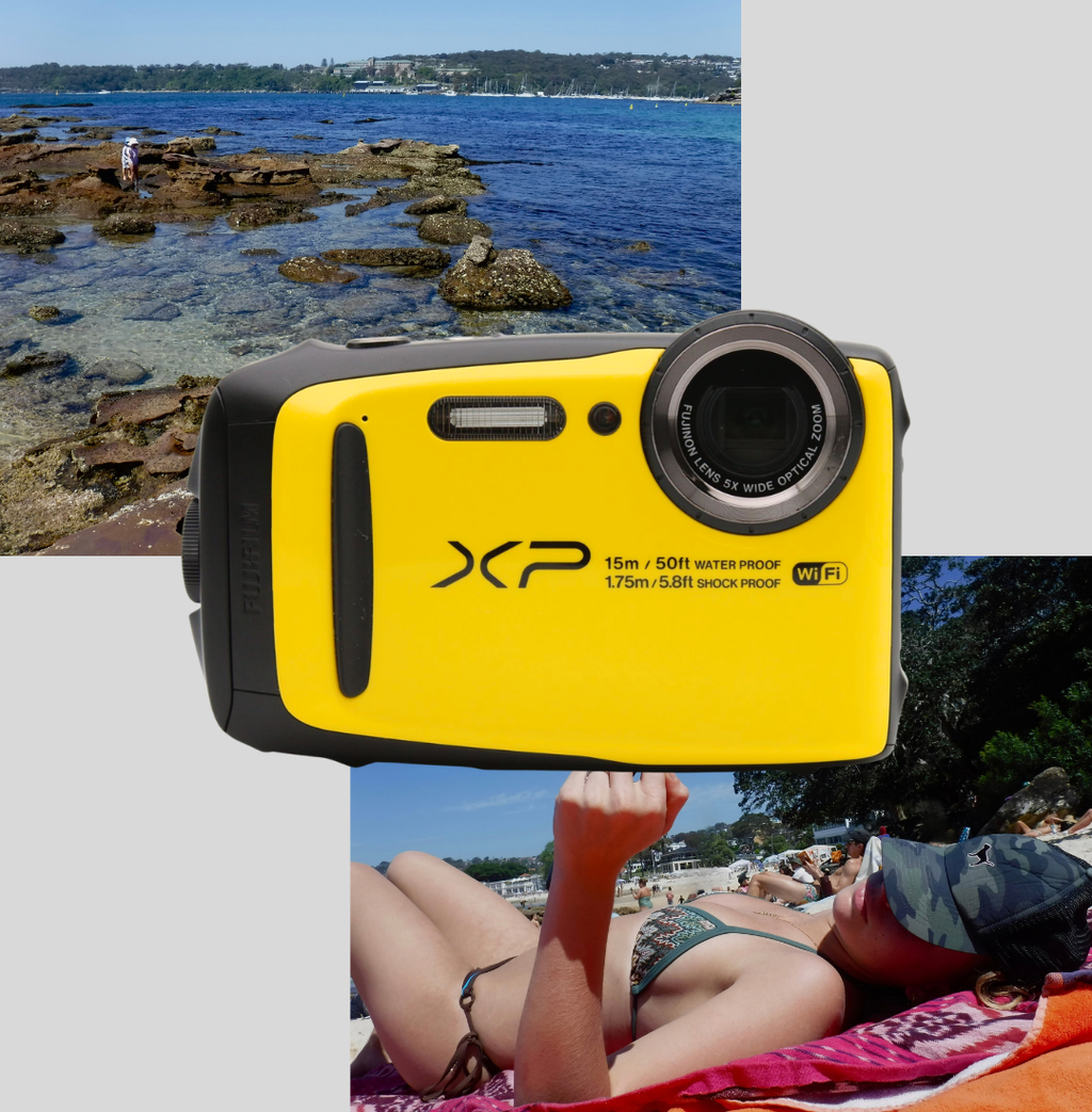 Yellow Fujifilm FinePix XP90 digital camera