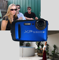 Blue Fujifilm FinePix XP90 digital camera