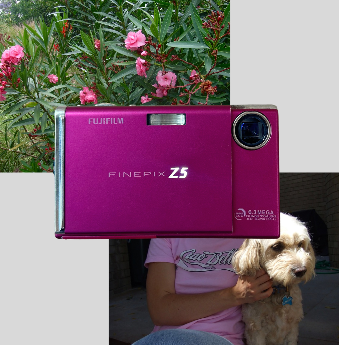 Hot pink Fujifilm Finepix Z5 digital camera